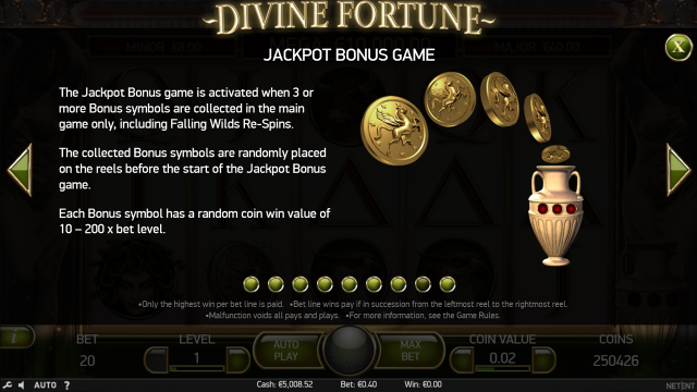 Игровой интерфейс Divine Fortune 3