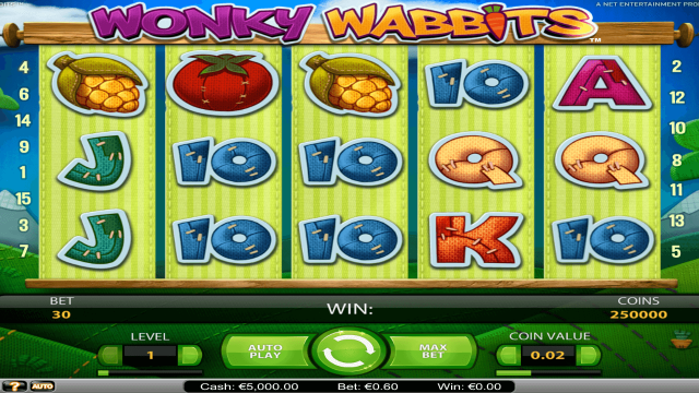 Игровой интерфейс Wonky Wabbits 1