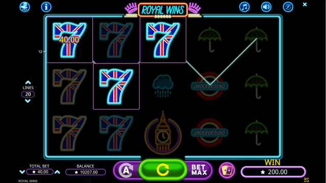 Игровой интерфейс Royal Wins 7