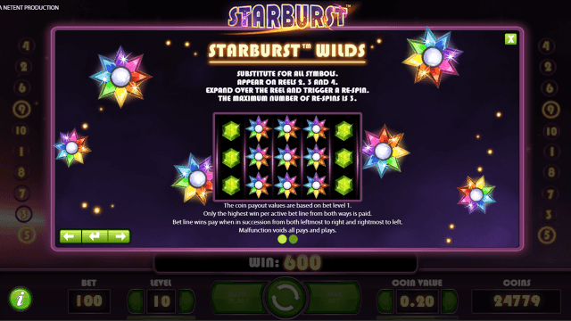 Игровой интерфейс Starburst 7